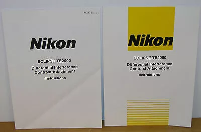 Buy Nikon Eclipse TE2000 DIC Attachment Instructions • 9.99$