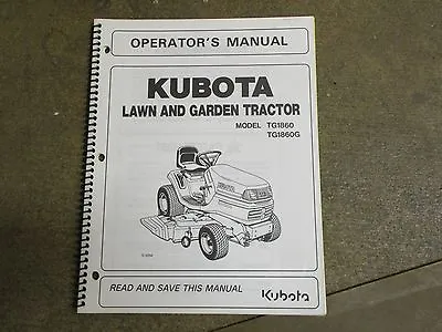 Buy Kubota TG1860 TG1860 G TG 1860 G Tractor Owners & Maintenance Manual • 31.50$