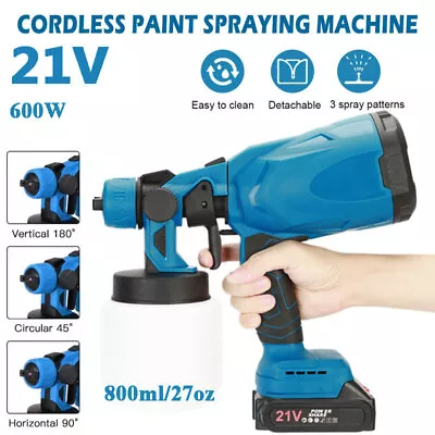 Buy Cordless Paint Sprayer Battery Paint Sprayer With 2-Batteries & 800ml Container • 41.99$