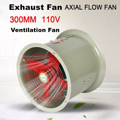 Buy 12  Pipe Spray Booth Paint Fumes Exhaust Fan Axial Fan Cylinder Air Blower • 129$
