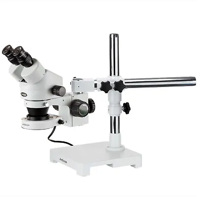 Buy AmScope 3.5X-180X Stereo Zoom Microscope On Boom Stand With 80 LED Light • 660.99$