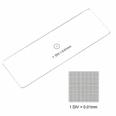 Buy DIV 0.01mm Microscope Stage Micrometer 100x100 Grid Net Calibration Slide Glass • 16.88$