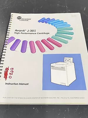 Buy Beckman Coulter Avanti J-30I Centrifuge - Instruction Book / User Guide / Manual • 22.49$