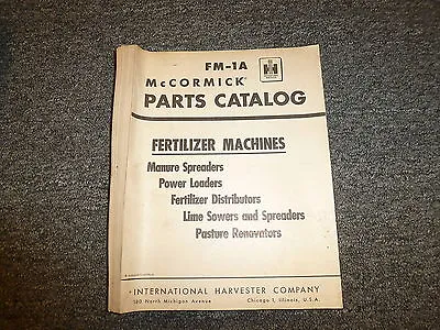 Buy International McCormick Fertilizer Machines Spreader Loader Parts Catalog Manual • 46.90$