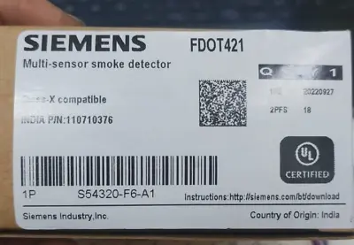 Buy NEW SIEMENS FDOT421 PHOTOELECTRIC SMOKE DETECTOR ( Free Shipping) • 75.99$