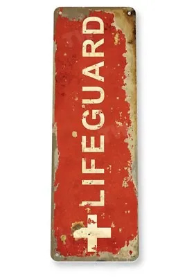 Buy Lifeguard Tin Sign Rescue Life Preserver Swimming Boating Shark Attack Beach  • 19.90$
