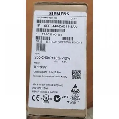 Buy New Siemens 6SE6440-2AB11-2AA1 6SE6 440-2AB11-2AA1 MICROMASTER440 Without Filter • 519.11$