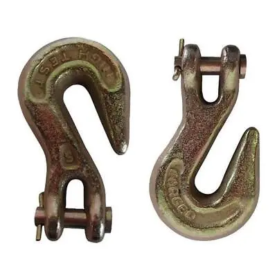 Buy (2) Flatbed Truck Trailer Tow Chain Tie Down 5/16  Clevis Grab Hook • 19.99$