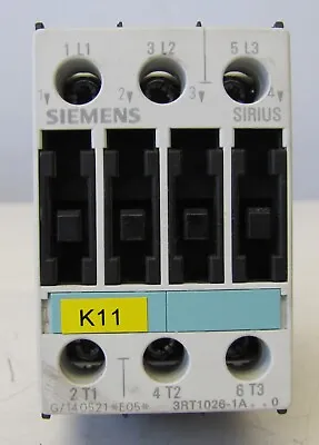 Buy Siemens Sirius 3RT1026-1A Contactor 40 Amp 120V Coil 3 Phase 3 Pole • 35$