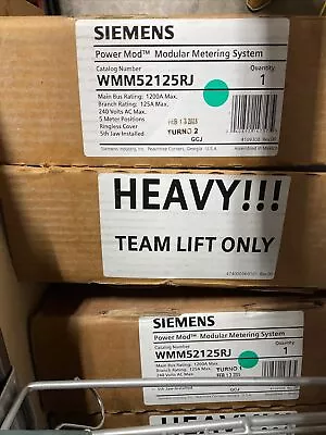 Buy Siemens WMM52125RJ 1200/125A Meter Stack 5-Gang Ringless 3ph/1ph 5-Jaw New • 2,800$