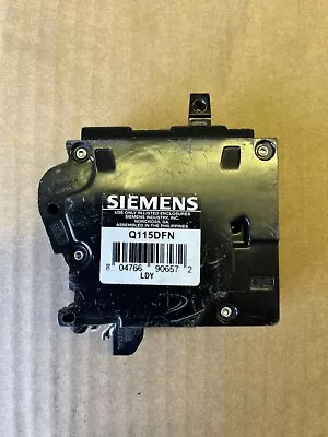 Buy Siemens Q115DFN 15A 120V Plug-In Breaker Dual Function Arc Fault GFCI Used • 34$