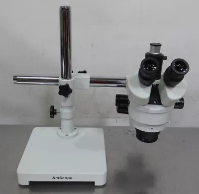 Buy T193090 Amscope Trinocular Stereo Microscope W/ Boom Stand, WF 10X/20 Eyepieces • 500$