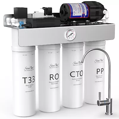Buy SimPure T1-400 GPD UV Reverse Osmosis RO Water Filter System Purifier Under Sink • 399.99$
