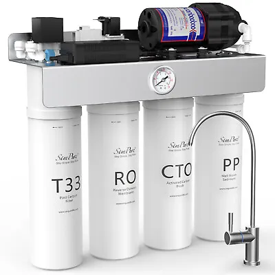 Buy SimPure T1-400 GPD UV Reverse Osmosis Tankless RO Water Filter System Under Sink • 249.99$