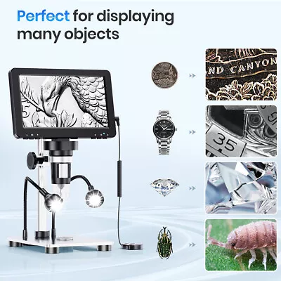 Buy 7  TOMLOV 1080P Digital Microscope 1200X Coin Magnifier Camera Wired Remote 32GB • 74.99$