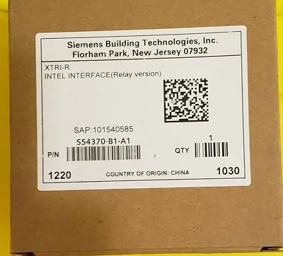 Buy Siemens Xtri-r Intel Interface (relay Version) S54370-b1-a1 Sap 101540585 • 60$