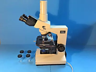 Buy Nikon Labophot Microscope With Trinoc Head & 4X, 10X, 20X, 40X Objectives-Works! • 319.99$