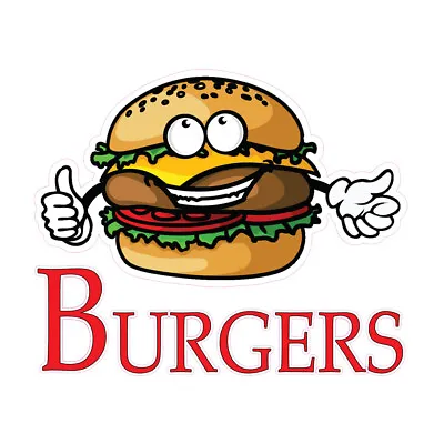 Buy Food Truck Decals Burgers Style A Restaurant & Food Concession Sign White • 11.99$