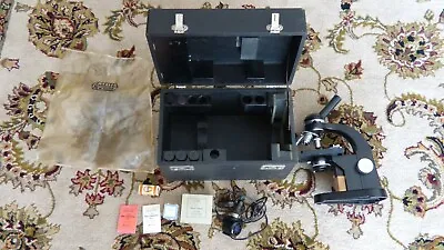 Buy Vintage Black Leitz Binocular Microscope LABORLUX SM With Case And Extras - MINT • 279$