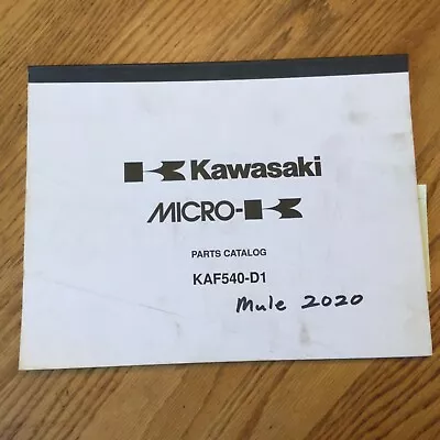 Buy Kawasaki MULE 2020 PARTS MANUAL CATALOG BOOK LIST UTV UTILITY VEHICLE KAF540-D1 • 49.99$