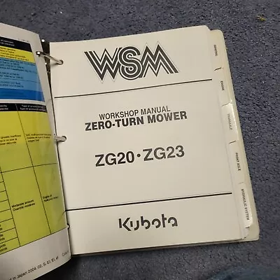 Buy Kubota ZG20 ZG23 Zero Turn Mower Shop Service Repair Workshop Manual • 75$