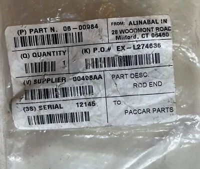 Buy Peterbilt, Paccar Parts, Rod End, Part# 06-00984 • 80$