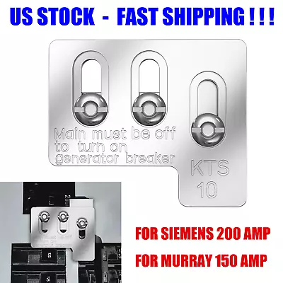 Buy Generator Interlock Kit For Siemens 200 Amp & Murray 150 200 Amp LISTED Panels • 38.99$