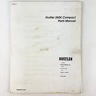 Buy Hustler 260K Compact Illustrated Parts List 1997 Excel Lawnmower • 14$