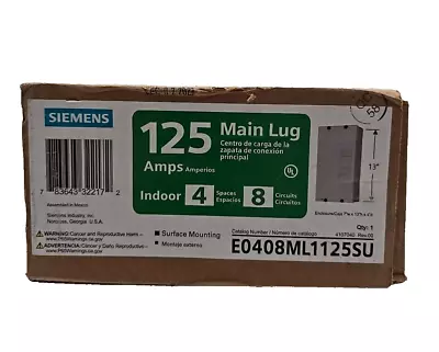 Buy Siemens E0408ML1125S 125A Main Lug Surface Mount Indoor Load Center • 35.99$