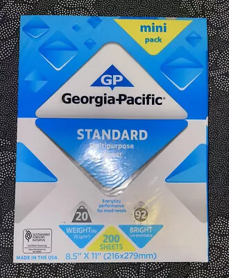 Buy GEORGIA-PACIFIC COPY PRINTING PAPER LETTER 8.5 X 11 BRIGHT WHITE 200 Sheets • 5$