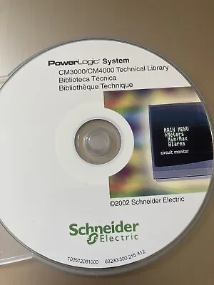 Buy 2002 SCHNEIDER ELECTRIC PowerLogic CM 3000 CM 4000 Technical Library Software • 19.99$