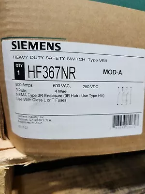 Buy 800 Amp Disconnect Siemens Hf367nr 3ph 600v Nema 3r. Can Be Used @ 240 Volt Too • 13,100$