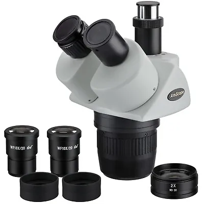 Buy AmScope SW24TZ 20x-40x-80x Super Widefield Stereo Trinocular Microscope Head • 183.99$