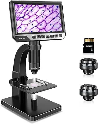 Buy TOMLOV Digital Microscope Coin Microscope 2000X Biological Microscope 7  Screen • 143.17$