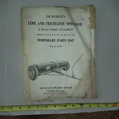 Buy Ford Dearborn Lime & Fertilizer Spreader Parts List, 1954 - Used • 11.31$
