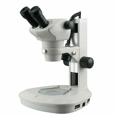 Buy AmScope 8X-50X Stereo Zoom Parfocal Binocular Microscope Track Stand LED Lights • 300.04$
