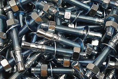 Buy (10) Concrete Wedge Anchor Bolts 5/8 X 5 Includes Nuts & Washers • 40.99$