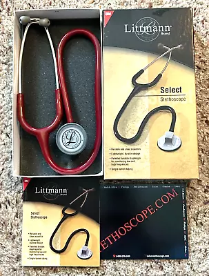 Buy 3M Littmann Select Stethoscope Burgundy 28in Original Box & Manual NICE! • 89.95$