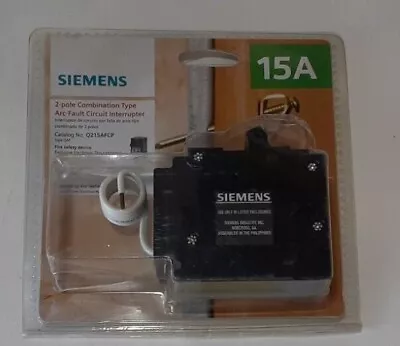 Buy Siemens Q215AFCP 2 Pole 120 Volt Combination Arc Fault Circuit Interrupter New • 77$