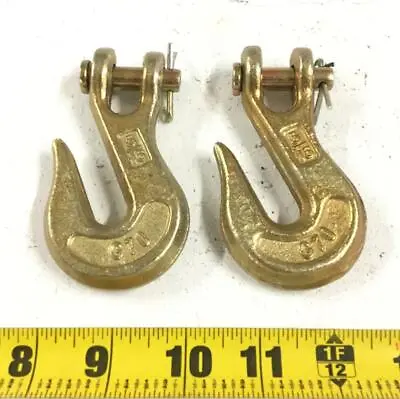 Buy 2) 5/16  Clevis Grab Hooks Tow Chain Hook Flatbed Truck Trailer Tie Down GR70 • 18.99$