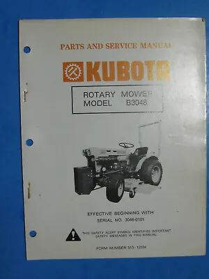 Buy Kubota Mower   Service  Manual & Parts B3048 • 49.95$