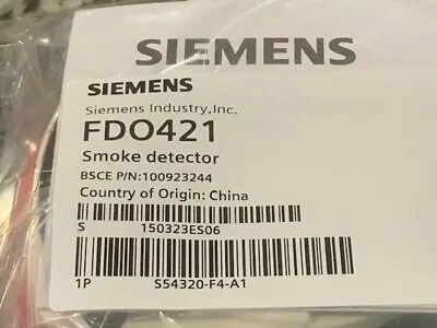 Buy New Siemens Fdo421 Photo Detector, Free Speedy Shipping! 500+ Available! • 85$