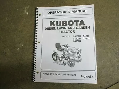 Buy Kubota G3200 G4200 G5200 G6200 3200 4200 5200 6200 Garden Tractor Owners Manual • 32.50$