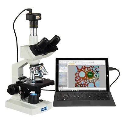 Buy OMAX 40X-2500X Digital LED Lab Compound Trinocular Microscope W 1.3MP USB Camera • 328.99$