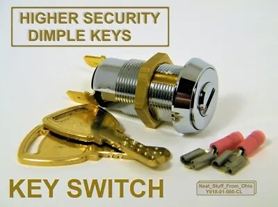 Buy Alarm Key Switch, Higher-security Dimple Key Switch, Momentary, Spst 4amp@125 • 15.99$