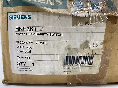Buy New Siemens HNF361 30 Amp, 600 Volt Indoor Non-Fusible Disconnect • 79.95$