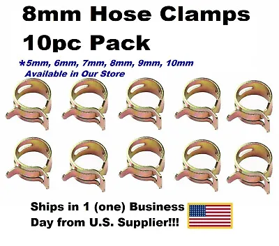 Buy ID 8mm Spring Clip,Vacuum,Fuel,Oil,Air Hose Line Band Clamp,Low Pressure 10pc  • 2.99$