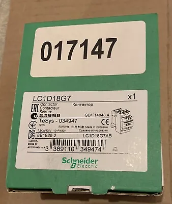 Buy LC1D18G7  Schneider Electric Contactor 120v 017147 TeSys 034947 • 79$