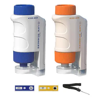 Buy Mini Pocket Microscope Kit 80-160x Lab Handheld Microscope Battery Powered • 13.22$