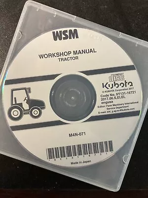 Buy Kubota M4N-071 Tractor Shop Service Repair Manual CD • 18.99$